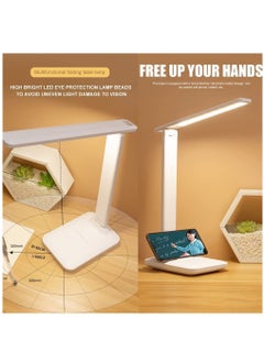 Arabest LED Desk Lamp, Table Lamp For Computer/Desktop, Rechargeable, Eye-Caring, Touch Control With USB Charging Port-Bedside Table Lamp for Reading, Study Lamp for Kids, Home, Office White  - Image 2