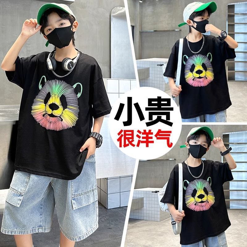 Children'S Pure Cotton T-Shirt Summer 2026 New Children'S Clothing Boys' Short-Sleeved Tops For Older Children Trendy Half-Sleeve T-Shirt - Image 2