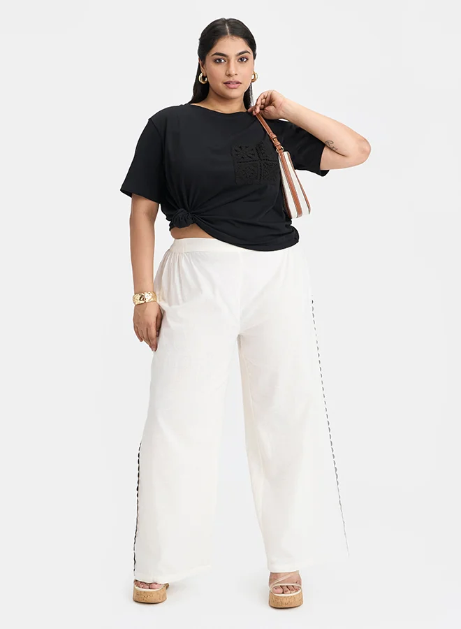 Virgio VIRGIO 100% Cotton Crochet Patch Pocket Tee