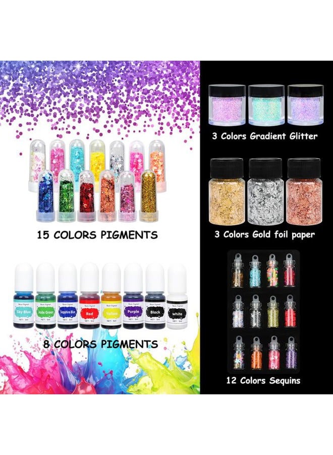 KISREL UV Resin Jewelry Making Kit - 500g Crystal Clear UV Resin with Light and Jewelry Molds, Fast Curing for Keychains, Earring Making, DIY Craft Decorations - Image 5