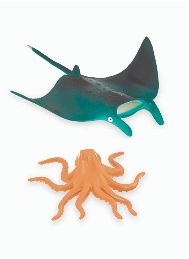 Terra by Battat 60 Pieces Marine World Playset in Bucket, Marine World-Univers Marin, Detailed & Realistic Animal Figures for Kids 3+ Years  - Image 2