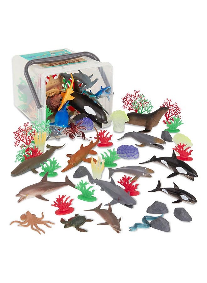 Terra by Battat 60 Pieces Marine World Playset in Bucket, Marine World-Univers Marin, Detailed & Realistic Animal Figures for Kids 3+ Years  - Image 5