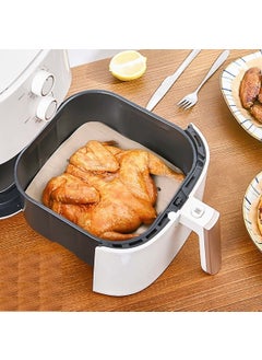 Buffer 50 Pcs Air Fryer Baking Paper Disposable Air Fryer Oil Proof Non-Stick Food Baking Paper Perforated Square Model  - Image 5
