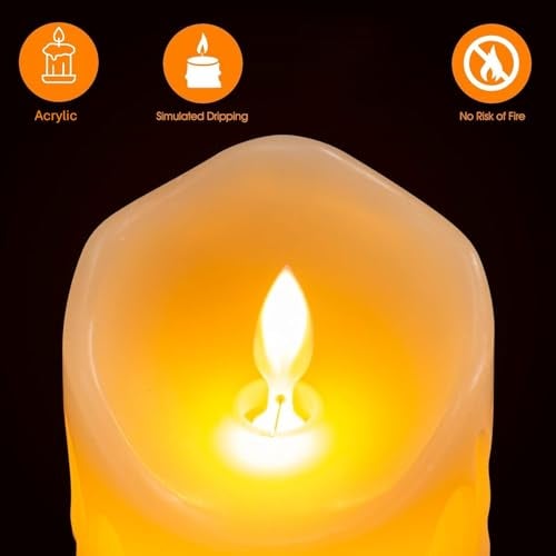 Desidiya Acrylic LED Dancing Seasonal Light for Home Decor & Festive Decoration at Home, Birthday, Diwali, Christmas, 3 Pcs Flickering Candle Tea Light, Ideal for Wall, Lobby, Living Room, Bedroom - Image 5