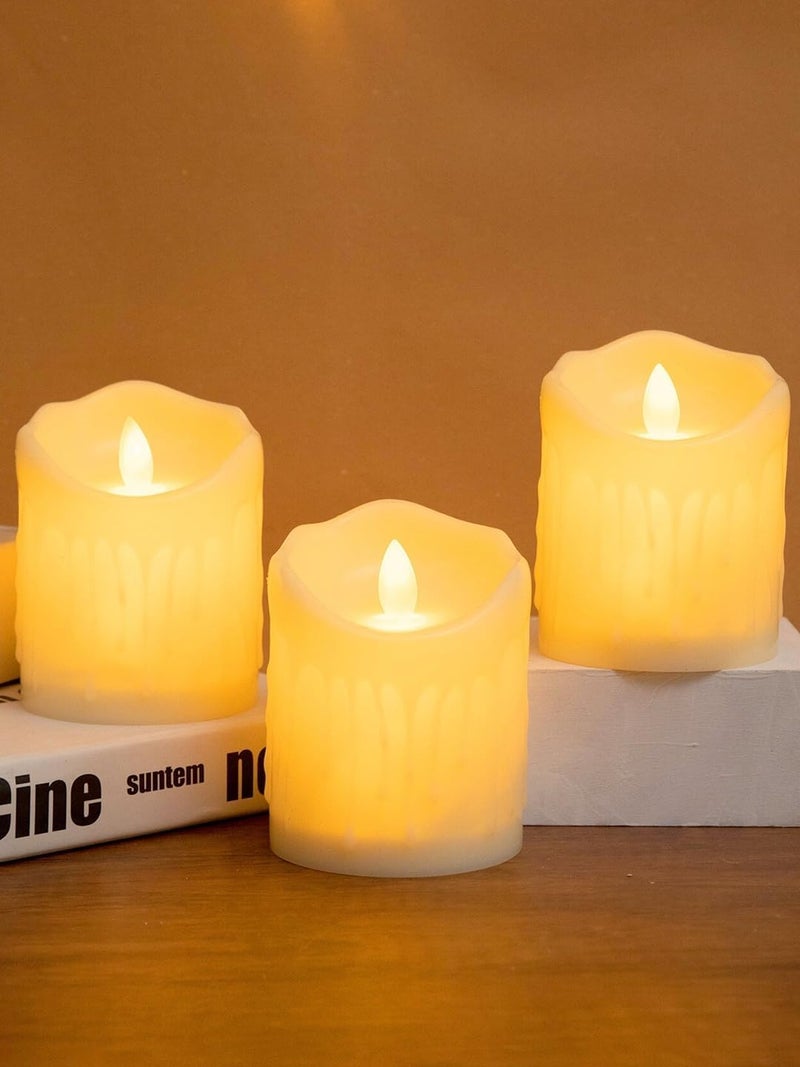 Desidiya Acrylic LED Dancing Seasonal Light for Home Decor & Festive Decoration at Home, Birthday, Diwali, Christmas, 3 Pcs Flickering Candle Tea Light, Ideal for Wall, Lobby, Living Room, Bedroom - Image 1