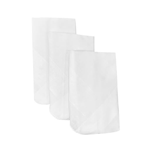 Soxbae Premium Cotton Handkerchiefs for Men | Pack of 3 | White with Stripes | XXL King Size | Soft & Absorbent Hanky | Reusable | Everyday Casual Use | Machine Washable - Image 1