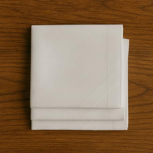Soxbae Premium Cotton Handkerchiefs for Men | Pack of 3 | White with Stripes | XXL King Size | Soft & Absorbent Hanky | Reusable | Everyday Casual Use | Machine Washable - Image 3