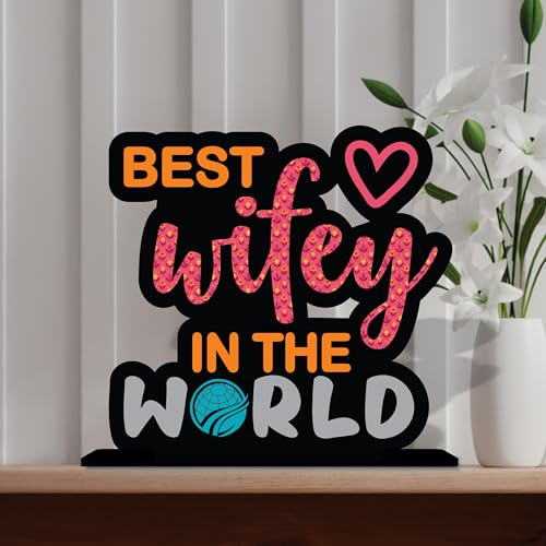 Giftplease Best Wifey in The World Wooden Idols Table Decoration | Gift for Wife | Gift for Valentine's Day (TP-144) - Image 2