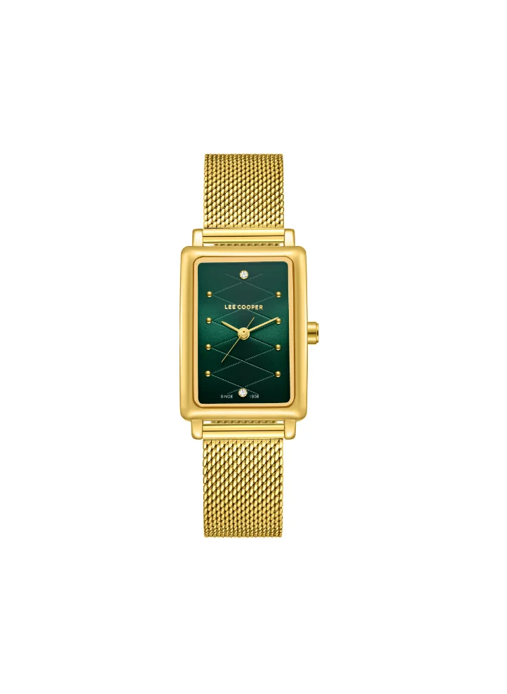 Lee Cooper Lee Cooper LC08076.170 Women's Analog Display Watch & Mesh Strap Gold