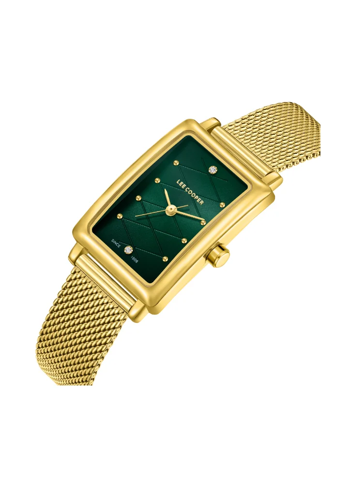 Lee Cooper Lee Cooper LC08076.170 Women's Analog Display Watch & Mesh Strap Gold