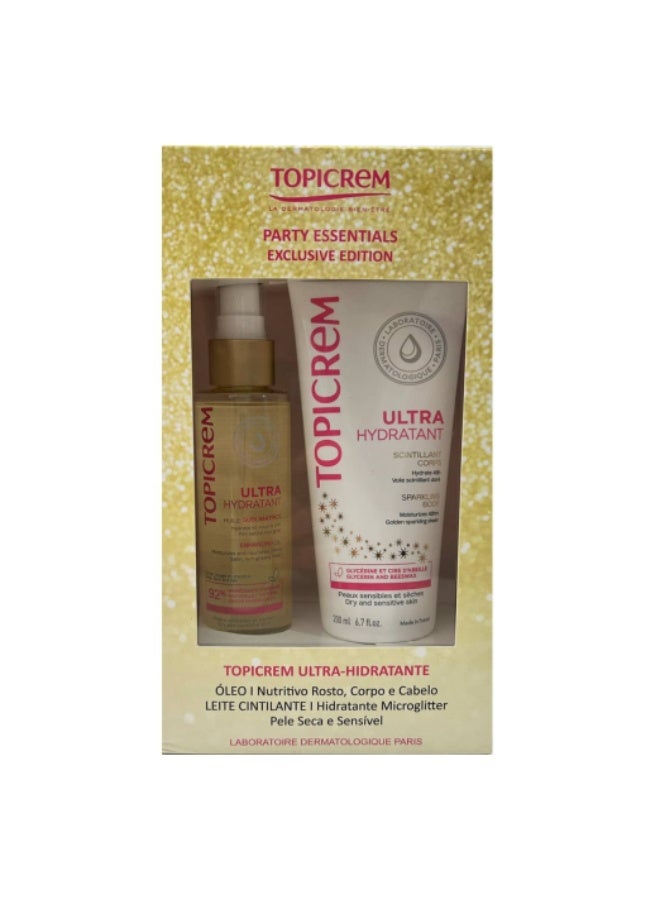 Topicrem Ultra-Hydratant Enhancing Oil + Sparkling Body Set - Image 1