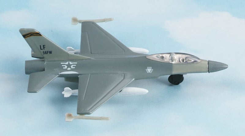 Hot Wings Planes F-16 Grey Military Markings Jet with Connectible Runway Die Cast Plane in Aviation Museums Nationwide - Image 3