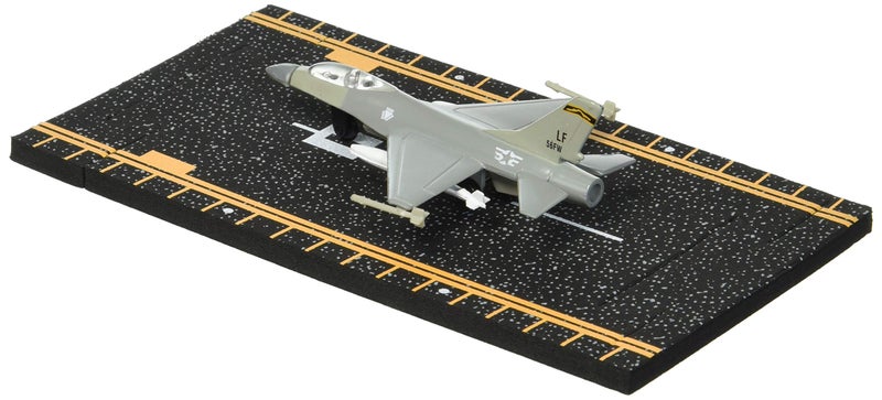 Hot Wings Planes F-16 Grey Military Markings Jet with Connectible Runway Die Cast Plane in Aviation Museums Nationwide - Image 2