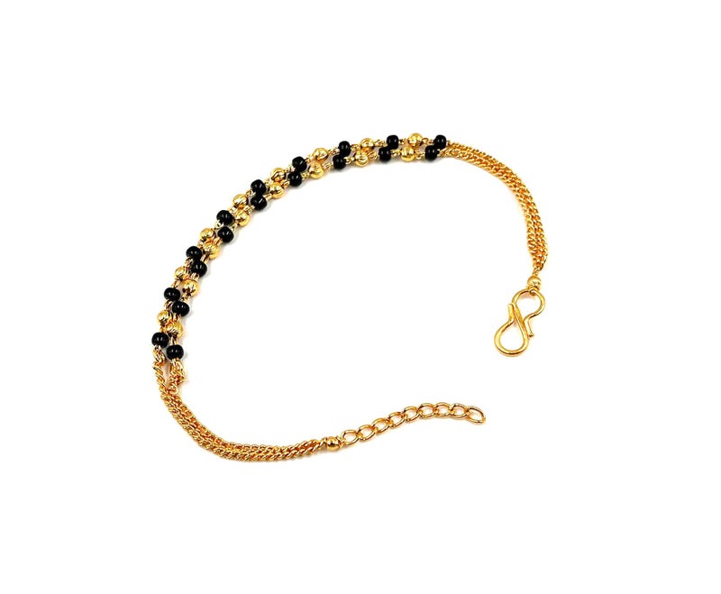 JHB Black Bead Bracelet Bangle Style Beautiful Latest Trend Layer Hand Mangalsutra Bracelet for Women - Image 1