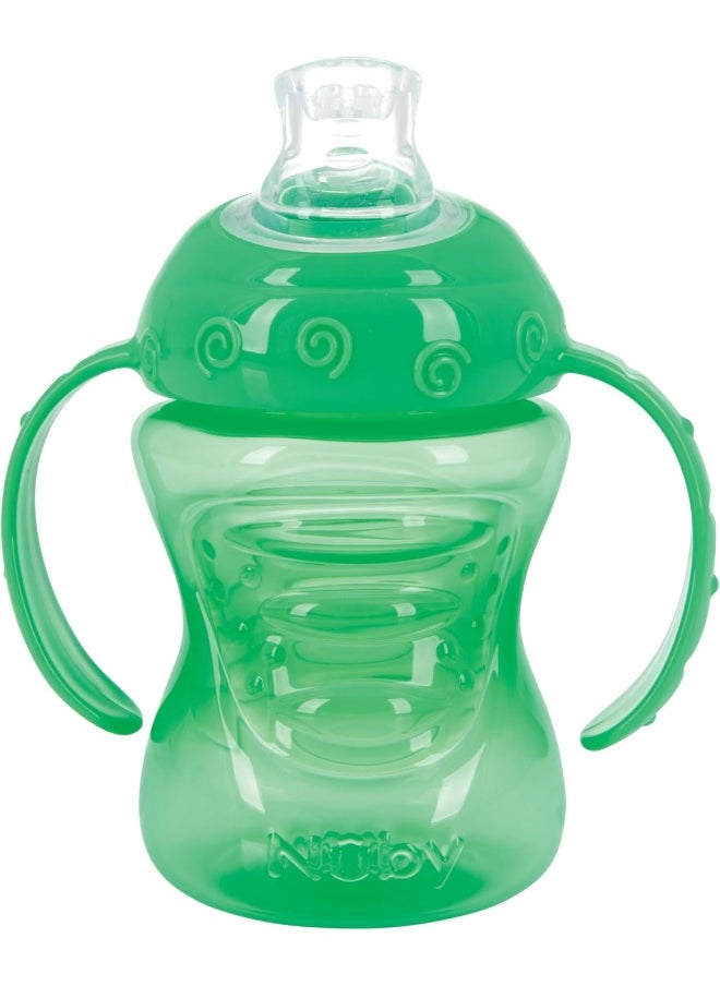 Nuby - Nuby Two-Handle No-Spill Super Spout Grip N' Sip Cup, 8 Ounce, Colors May Vary - Image 1