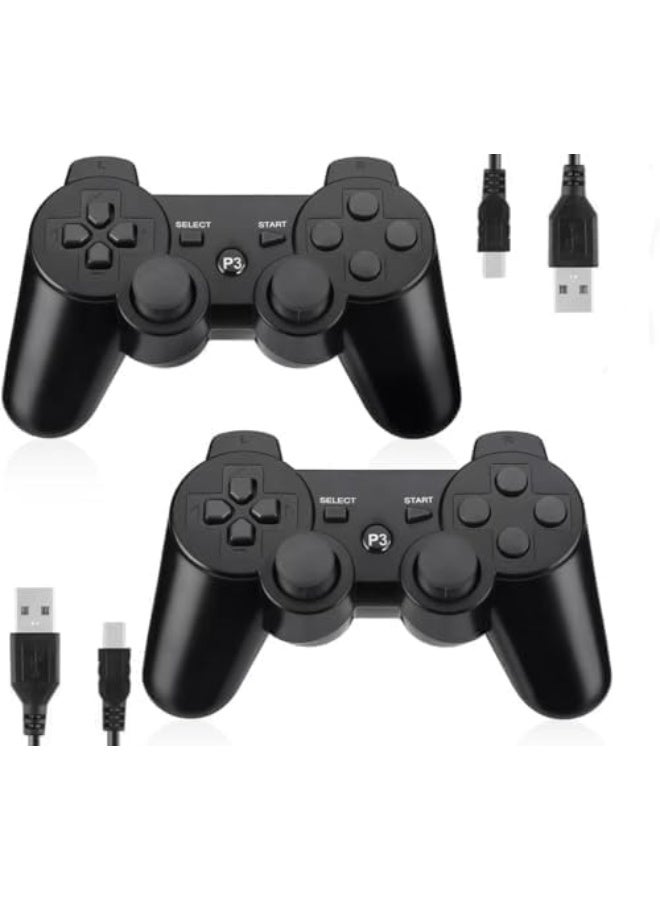 Wireless Game Controller – Compatible with PlayStation 3 – Includes Charging Cable – Black - Image 1