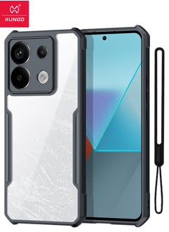 XUNDD Redmi Note 13 Pro 5G / Xiaomi POCO X6 5G Case with Lanyard, SGS Drop Proof Certification Case, Mixed Material Anti-Fall Shockproof Case for Redmi Note 13 Pro 5G / Xiaomi POCO X6 5G, Clear/Black  - Image 1