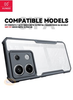 XUNDD Redmi Note 13 Pro 5G / Xiaomi POCO X6 5G Case with Lanyard, SGS Drop Proof Certification Case, Mixed Material Anti-Fall Shockproof Case for Redmi Note 13 Pro 5G / Xiaomi POCO X6 5G, Clear/Black  - Image 2