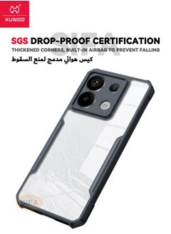 XUNDD Redmi Note 13 Pro 5G / Xiaomi POCO X6 5G Case with Lanyard, SGS Drop Proof Certification Case, Mixed Material Anti-Fall Shockproof Case for Redmi Note 13 Pro 5G / Xiaomi POCO X6 5G, Clear/Black  - Image 3