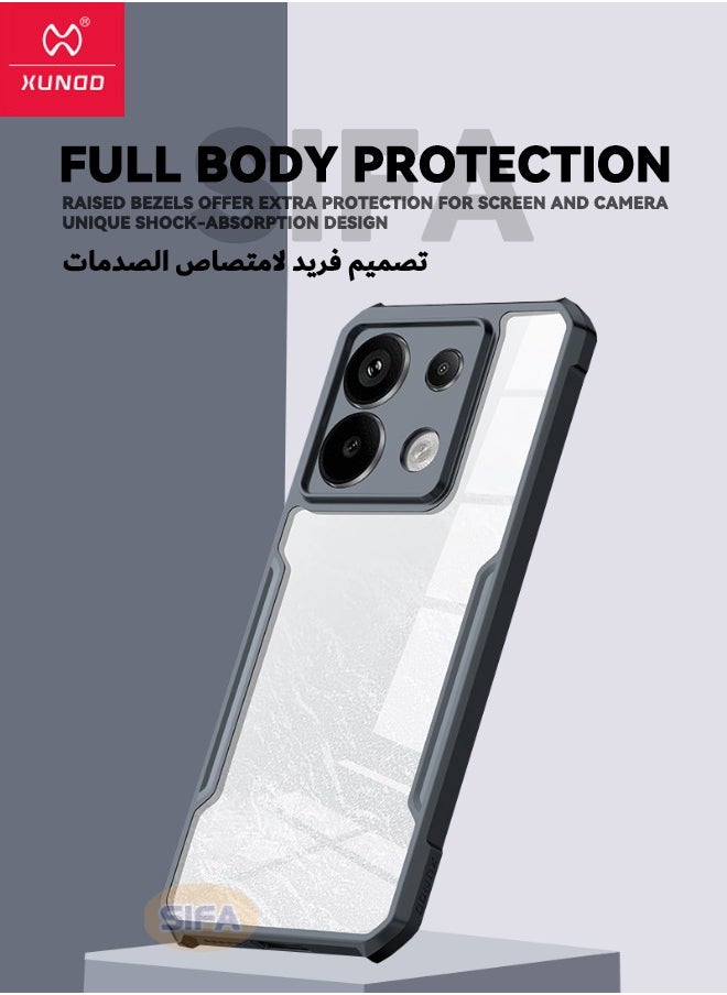 إكسوند حافظة Redmi Note 13 Pro 5G / Xiaomi POCO X6 5G مع حبل قصير، حافظة معتمدة مقاومة للسقوط من الدرجة العسكرية SGS، حافظة مضادة للسقوط من مادة مختلطة لهاتف Redmi Note 13 Pro 5G / Xiaomi POCO X6 5G، أسود  - Image 4