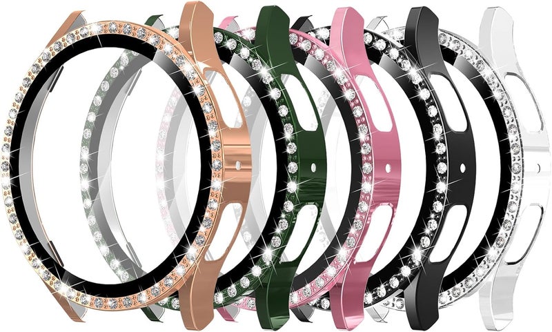 Simpeak 5Pack Bling Screen Protector Case Compatible with Samsung Galaxy Watch 7 40mm 2024 Full Protection PC Bumper Case Cover Compatible with Galaxy Watch 7 40mm BlackClearRose GoldGreenGold - Image 1