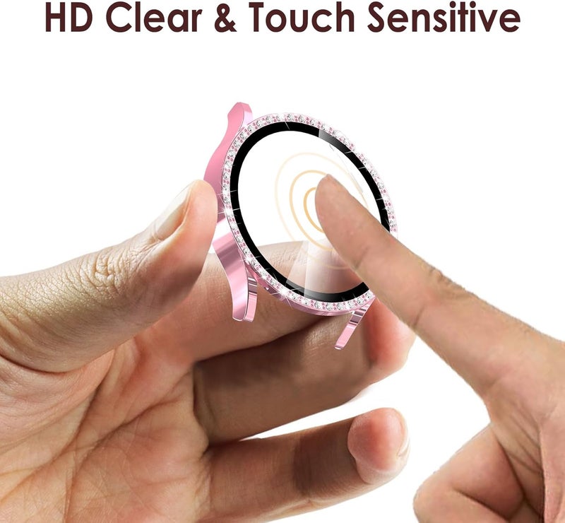 Simpeak 5Pack Bling Screen Protector Case Compatible with Samsung Galaxy Watch 7 40mm 2024 Full Protection PC Bumper Case Cover Compatible with Galaxy Watch 7 40mm BlackClearRose GoldGreenGold - Image 5