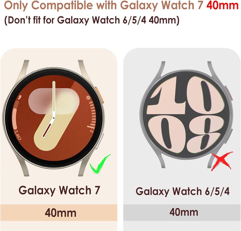 Simpeak 5Pack Bling Screen Protector Case Compatible with Samsung Galaxy Watch 7 40mm 2024 Full Protection PC Bumper Case Cover Compatible with Galaxy Watch 7 40mm BlackClearRose GoldGreenGold - Image 3