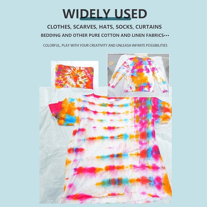 Tie Dye Kit for Kids 8 Colour Set with Tools for T Shirts Socks Hats Crafts - Image 3