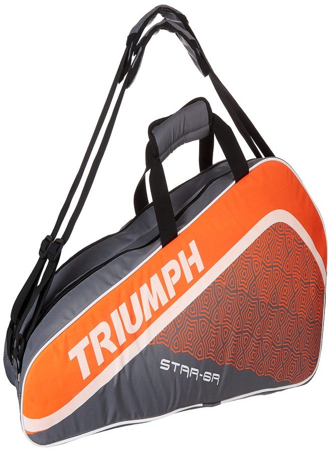 ترايامف مضرب تنس الريشة Triumph Wizard Graphite خفيف الوزن مع حقيبة Star-6R ذات قسمين باللون الأحمر - Image 3