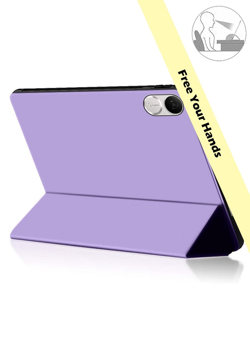 Wtech Honor Pad V9 11.5 2024 (11.5 inches) Smart Flip Auto Awake/Auto Sleep Leather Texture with Pen Holder Case Cover (TCFPSR) - Lavender - Image 2
