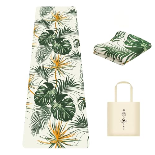 MicaYoung Travel Non Slip Foldable Suede Yoga Mat 1.5mm with Bag, Sweat Absorbent Exercise Mat for Hot Yoga Pilates Home Gym Outdoor Workout,Lightweigh 72"L x 24"W, 3 lbs - Image 1