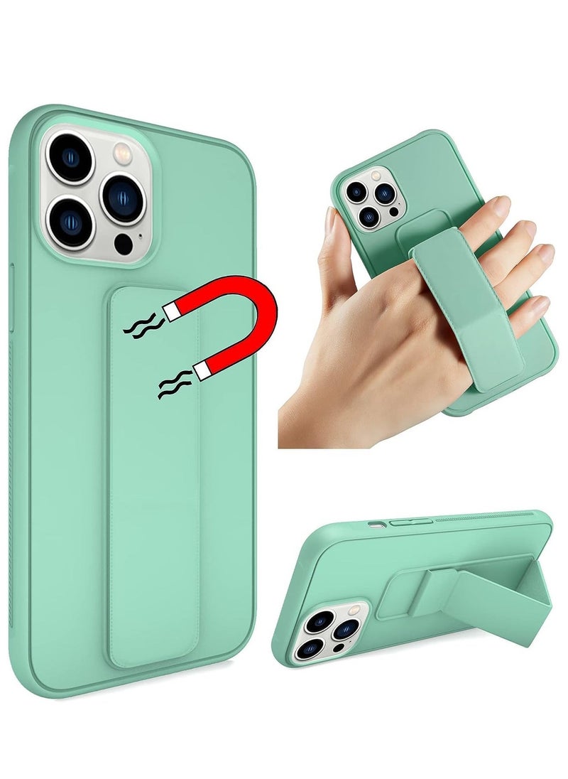 Raxoom ELTERAZONE Case Cover Compatible with iPhone 15 Magnetic Car Mount Kickstand and holder, Premium Silicone Vertical and horizontal Hand Strap, and Grip with multi-stand - Image 1