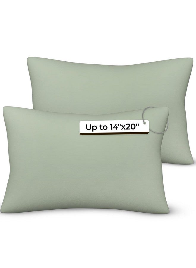 Pobibaby - 2 Pack Premium Toddler Solid Pillowcase - Ultra Soft Jersey Knit - Crib Pillow, Kids Pillow, Travel Pillow Case Cover (Sage Green) - Image 1