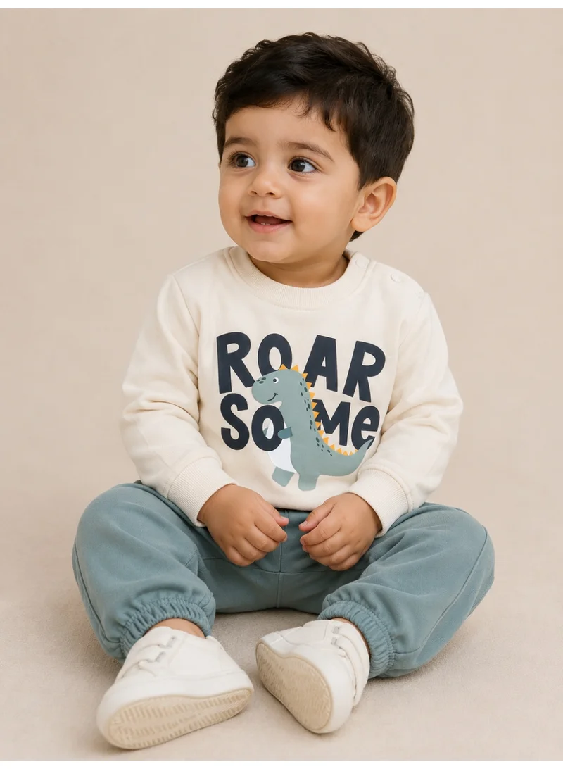 فكتور اند جين Baby Boys Dinosaur “Roar Some” Sweatshirt & Jogger Pants Set