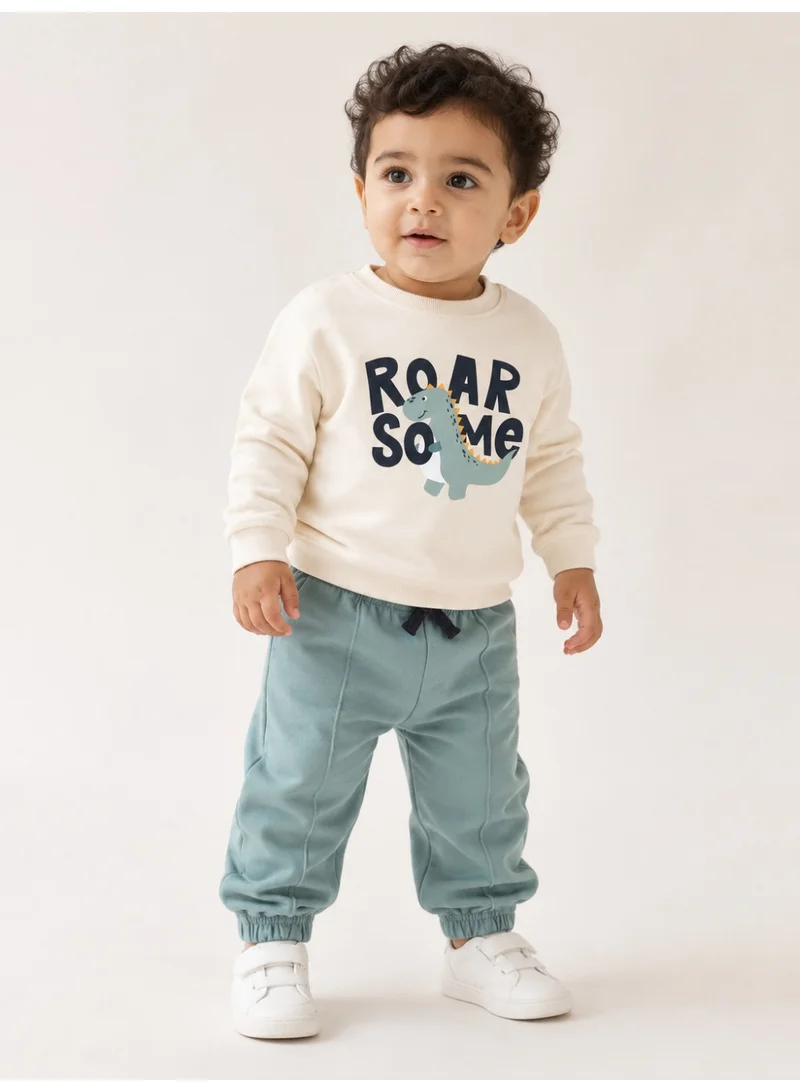 فكتور اند جين Baby Boys Dinosaur “Roar Some” Sweatshirt & Jogger Pants Set