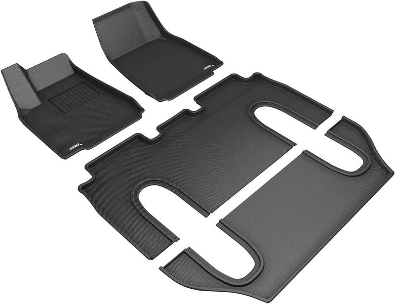 3D MAXpider Custom Fit Floor Mat Set for 2016-2017 Tesla Model X (Non-Folding 6 Seat) - Black - Image 1