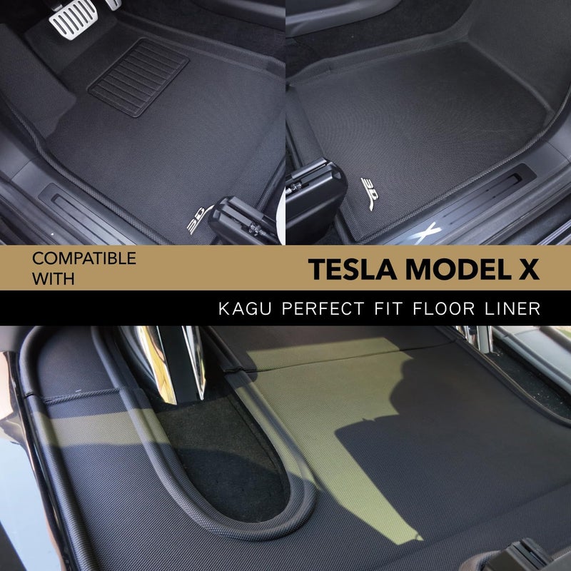 3D MAXpider Custom Fit Floor Mat Set for 2016-2017 Tesla Model X (Non-Folding 6 Seat) - Black - Image 2