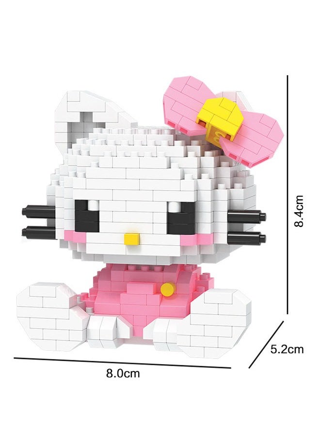 Generic Cartoon HelloKitty Small Particle Puzzle Building Blocks Assemble Toy For Kids Safe and Non-toxic Assembly,Cultivation of Children's Creative and Hands-on Abilities（White/Pink）  - Image 1