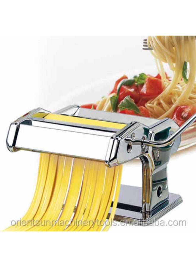 JAJEEK Manual Noodle Roller Pasta Maker Machine with Adjustable Thickness, Hand Crank Design for Spaghetti and Fresh Pasta, Heavy Duty Stainless Steel Noodles Cutter for Home Cooking - Image 3