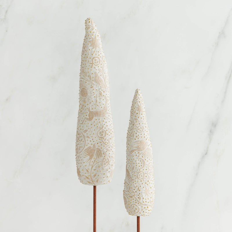 Willow Tree Cypress Trees  Rooted in The Earth  Reaching Toward The Sky  Majestic Cypress Trees  Uniquely Carved Symbols of Nature with Gold Leaf Sculpted Hand-Painted Nativity  2-Piece Accessory Set - Image 3