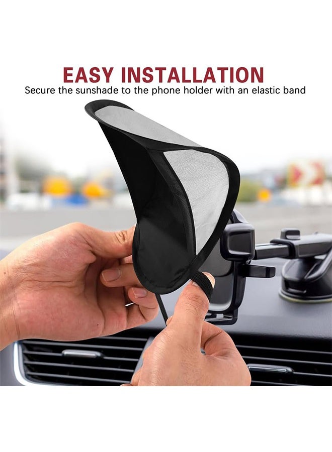 واي جيه السيارة الهاتف الذكي غطاء الشمس حامل الهاتف الذكي غطاء الشمس حجب ضوء الشمس حجب الشمس بشكل درامي يقلل الانعكاس يحسن الرؤية هاتف ذكي قابل للطي مظلة الشمس تمنع سخونة الهواتف الخلوية الزائدة - Image 5