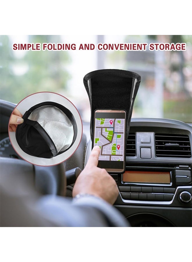 واي جيه السيارة الهاتف الذكي غطاء الشمس حامل الهاتف الذكي غطاء الشمس حجب ضوء الشمس حجب الشمس بشكل درامي يقلل الانعكاس يحسن الرؤية هاتف ذكي قابل للطي مظلة الشمس تمنع سخونة الهواتف الخلوية الزائدة - Image 4