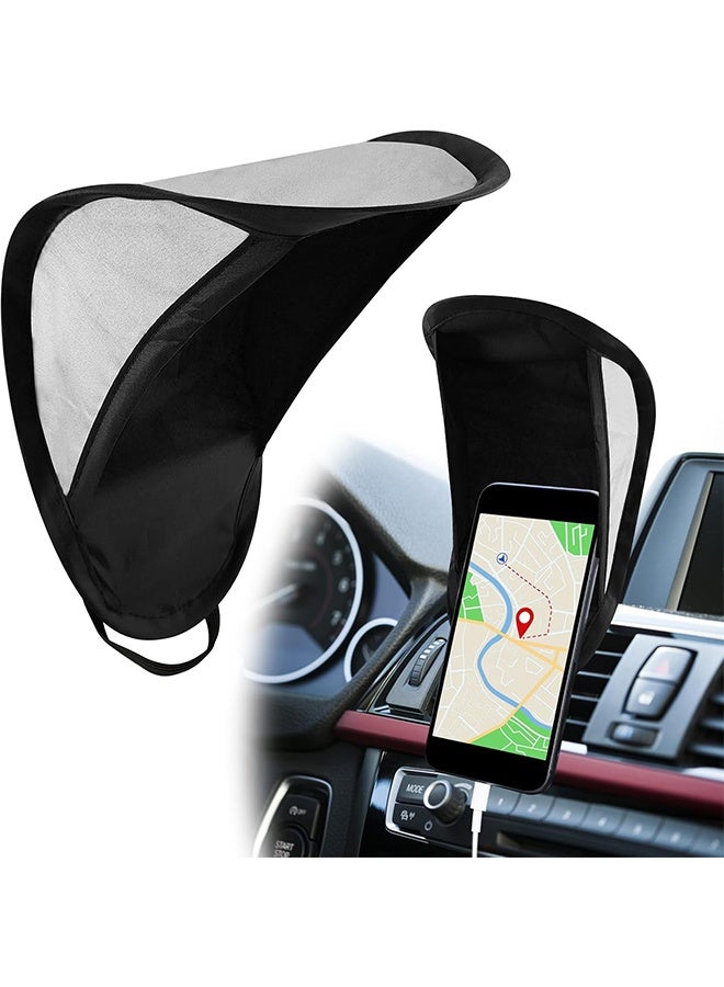 واي جيه السيارة الهاتف الذكي غطاء الشمس حامل الهاتف الذكي غطاء الشمس حجب ضوء الشمس حجب الشمس بشكل درامي يقلل الانعكاس يحسن الرؤية هاتف ذكي قابل للطي مظلة الشمس تمنع سخونة الهواتف الخلوية الزائدة - Image 1