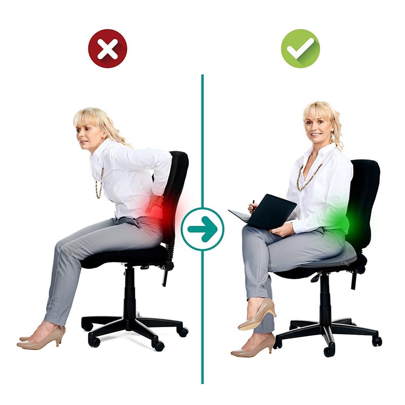 OBLIQ OBLIQ Premium Donut Orthopedic High Density Seat Cushion Relieves Piles Lower Back Pain Coccyx Sciatica used in Office Chairs Car Seat Black Foam pack of 1  - Image 3