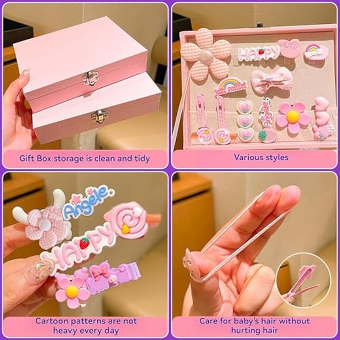 Barbie GIRLS HAIR ACCESSORIES SET, GIRLS HAIR DRESS UP KIT WITH JEWELRY BOX, HAIR TIES, HAIR CLIPS, PRINCESS DRESS UP TOYS DELUXE SET, GIFT TOYS FOR AGE 3 4 5 6 7 8 9 10 GIRLS KIDS TODDLERS (PURPLE) - Image 5