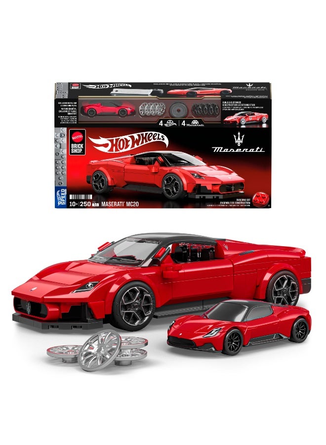 Mattel Brick shop Speed Series Building Set, Maserati MC20 with 250 Pieces, Realistic Details and Custom Decals, Adult Collectors and Kids Ages 10+ - Image 1
