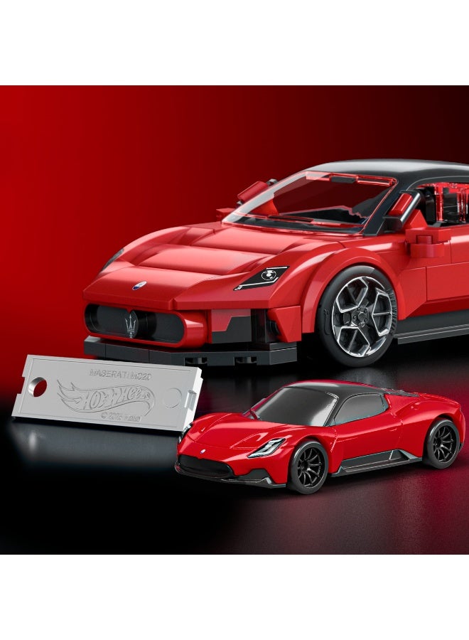 Mattel Brick shop Speed Series Building Set, Maserati MC20 with 250 Pieces, Realistic Details and Custom Decals, Adult Collectors and Kids Ages 10+ - Image 5