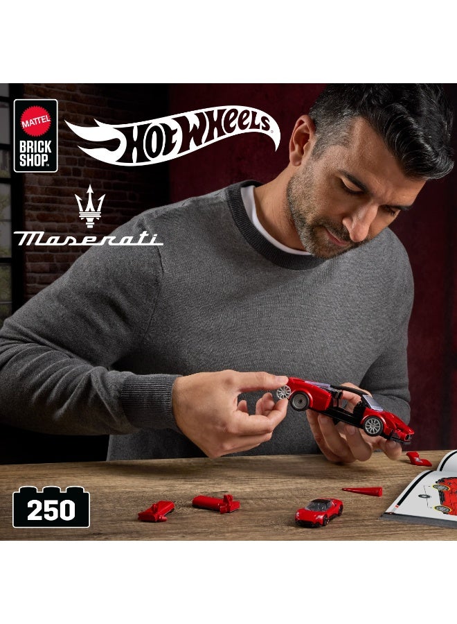 Mattel Brick shop Speed Series Building Set, Maserati MC20 with 250 Pieces, Realistic Details and Custom Decals, Adult Collectors and Kids Ages 10+ - Image 3