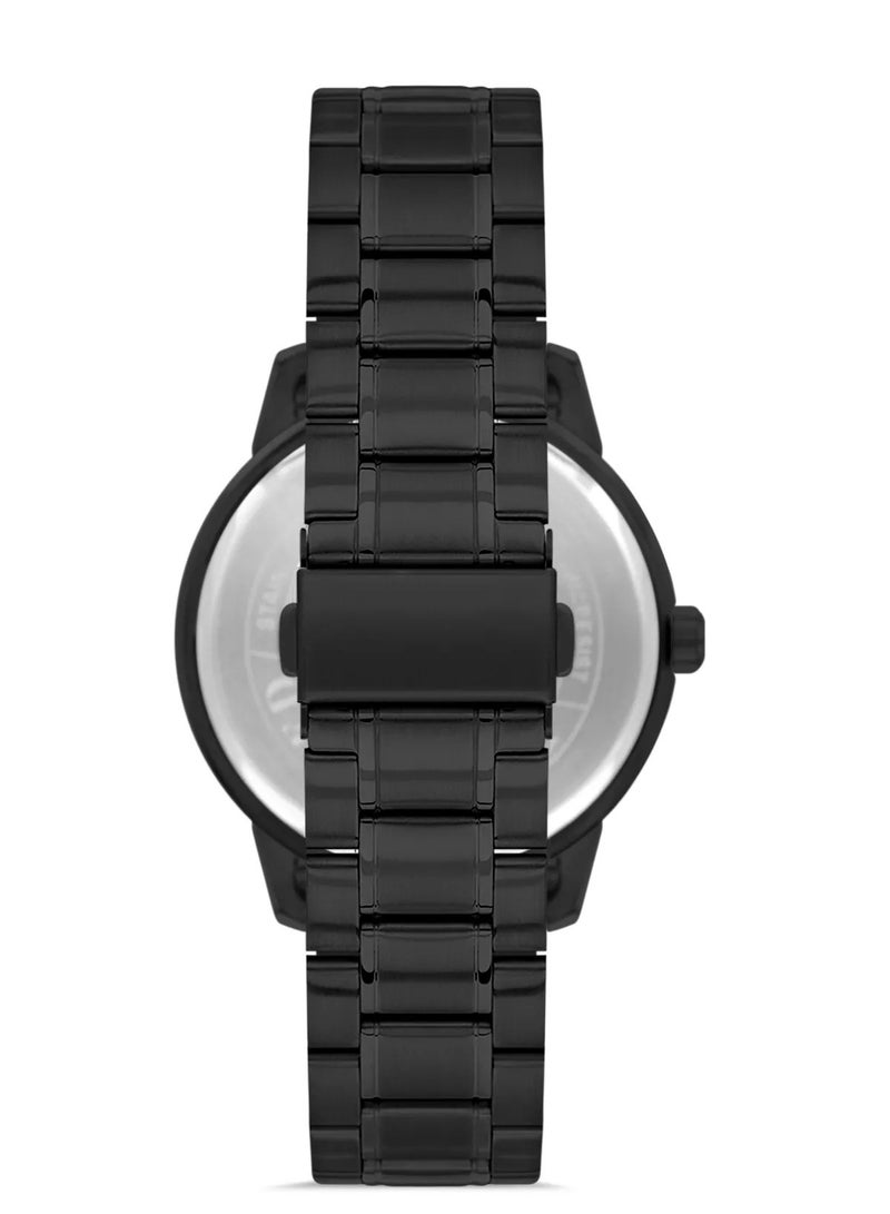 Omax Men's Black Sports Luxury Wrist Watch, Watches for Men, Stainless Watches, Silver Steel Band, Blue Dial, Waterproof Watch, 1 Year Warranty - Image 3