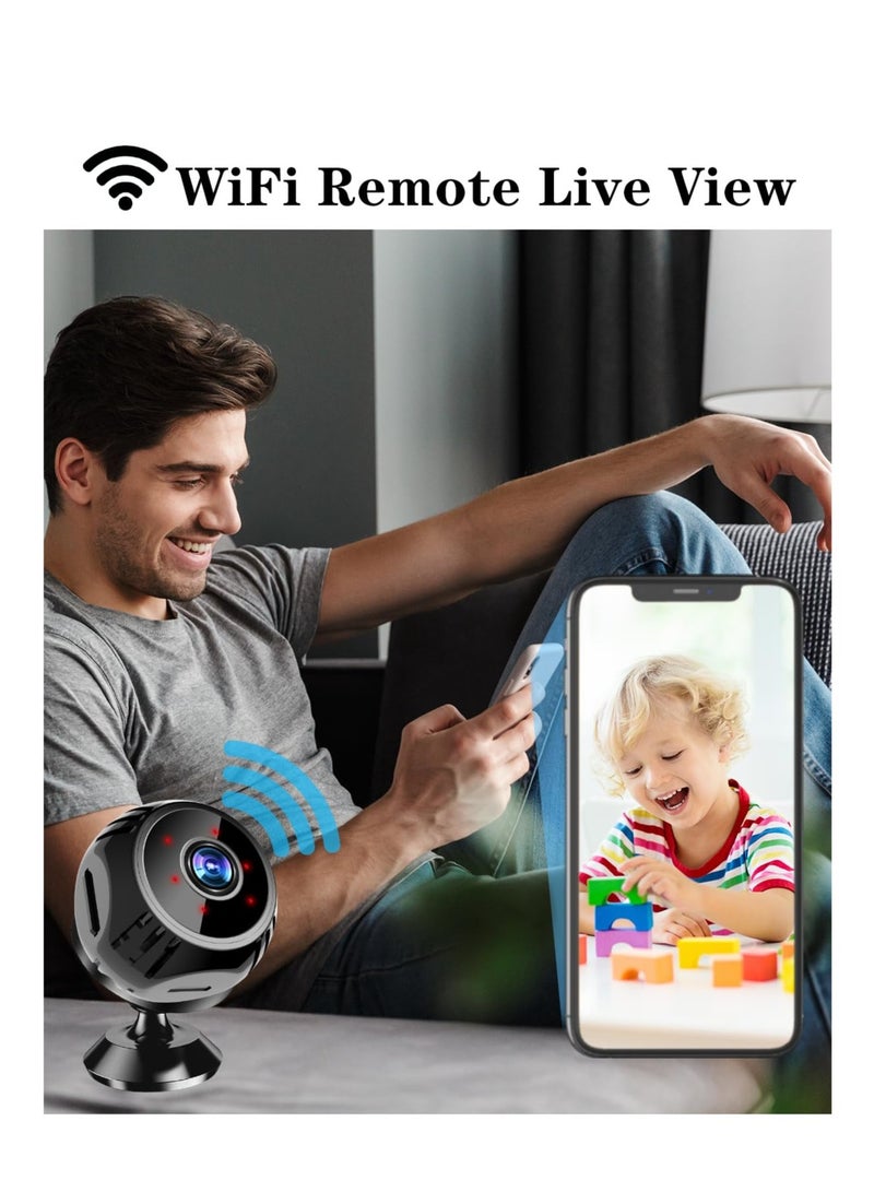 Excefore Mini WiFi Camera, Hidden Spy Camera, Wireless Surveillance Nanny Cam, Indoor Home Security Camera, 1080P Small Video Recorder, with Remote Live View Phone App Motion Detection Night Vision  - Image 3